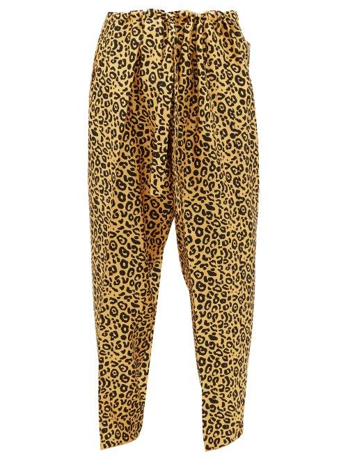 Matchesfashion.com Umit Benan B+ - Leopard-print Wide-leg Silk-twill Trousers - Mens - Yellow Multi
