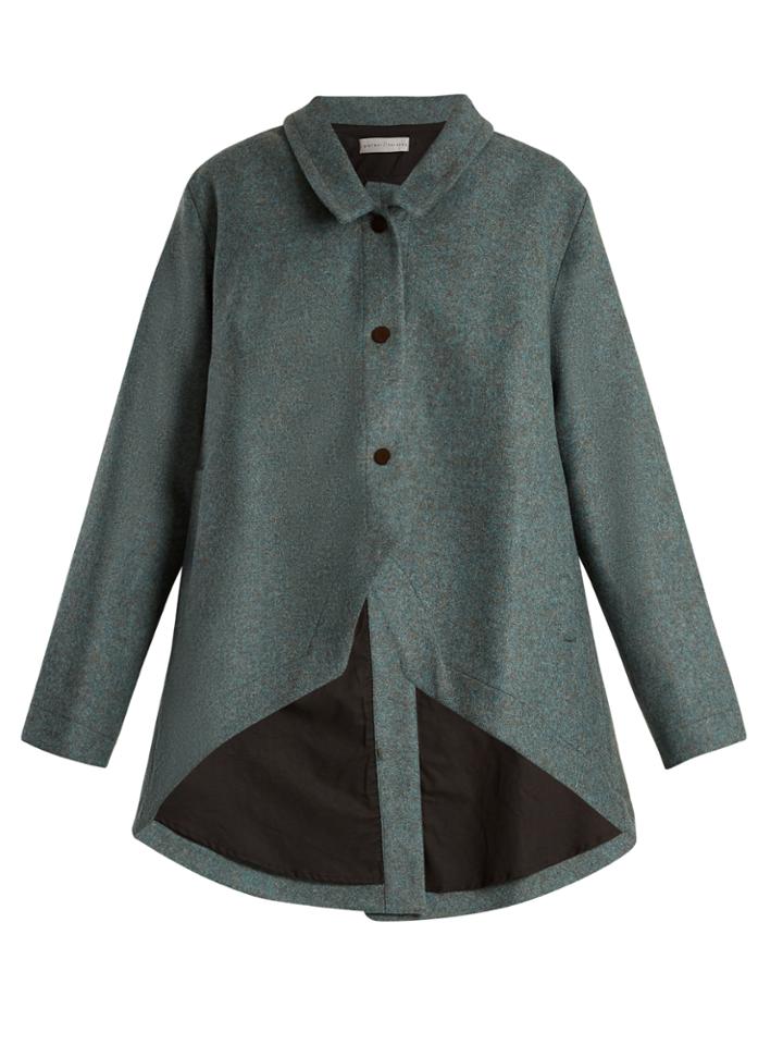 Palmer/harding Open-back Curved-hem Wool Jacket
