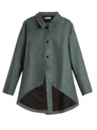 Palmer/harding Open-back Curved-hem Wool Jacket