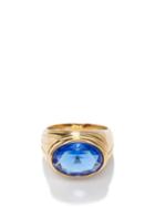 Timeless Pearly - Crystal & Gold-plated Ring - Womens - Blue Gold