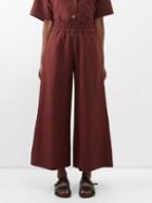 Haight - Livia Poplin Wide-leg Trousers - Womens - Brown