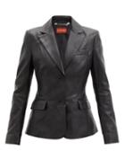 Matchesfashion.com Altuzarra - Egan Single-breasted Leather Blazer - Womens - Black