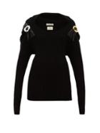 Matchesfashion.com Bottega Veneta - Embellished Ribbed Wool Blend Sweater - Womens - Black