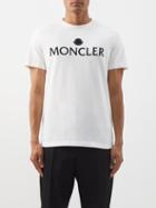 Moncler - Felted-logo Cotton-jersey T-shirt - Mens - White