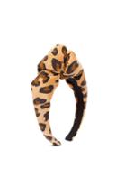 Matchesfashion.com Benot Missolin - Charlotte Knotted Leopard Print Suede Headband - Womens - Gold