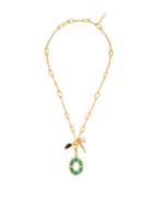 Matchesfashion.com Lizzie Fortunato - Symmetry Malachite Charm Necklace - Womens - Green