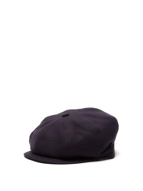 Matchesfashion.com Lock & Co. Hatters - Amalfi Linen Chambray Flat Cap - Mens - Navy