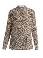 Matchesfashion.com Altuzarra - Chika Leopard Print Silk Crepe De Chine Shirt - Womens - Leopard