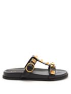 Valentino Garavani - Roman Stud Leather Slides - Womens - Black