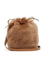 Matchesfashion.com Mansur Gavriel - Mini Shearling Bucket Bag - Womens - Light Brown