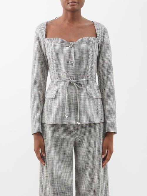 Altuzarra - Aphelion Gingham Cotton-blend Jacket - Womens - Black White