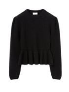 Lemaire - Peplum Ribbed-knit Sweater - Womens - Black