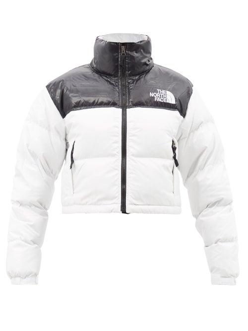 The North Face - Nuptse Cropped Quilted Down Jacket - Womens - White Multi