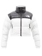 The North Face - Nuptse Cropped Quilted Down Jacket - Womens - White Multi