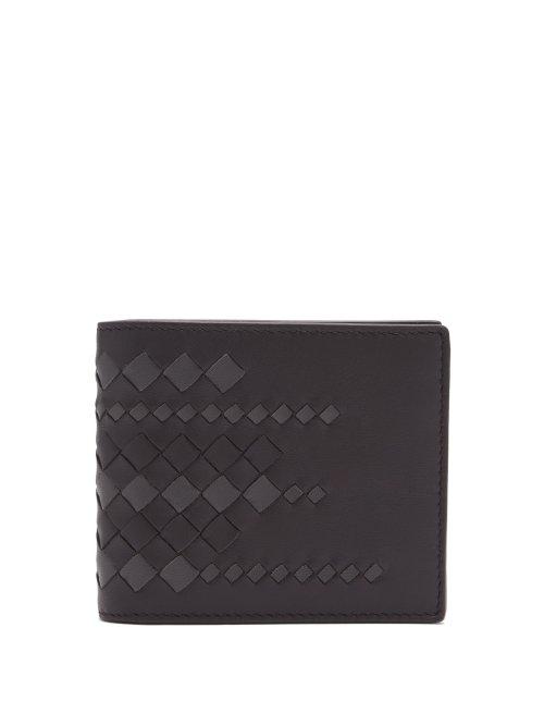 Matchesfashion.com Bottega Veneta - Intrecciato Leather Bi Fold Wallet - Mens - Black