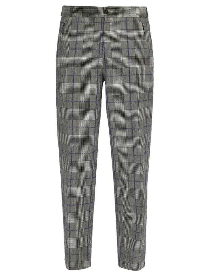 Joseph Edgar Tailored Check Wool Trousers