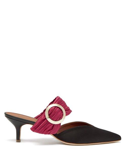 Matchesfashion.com Malone Souliers By Roy Luwolt - Maite Ungaro Satin Mules - Womens - Black Red
