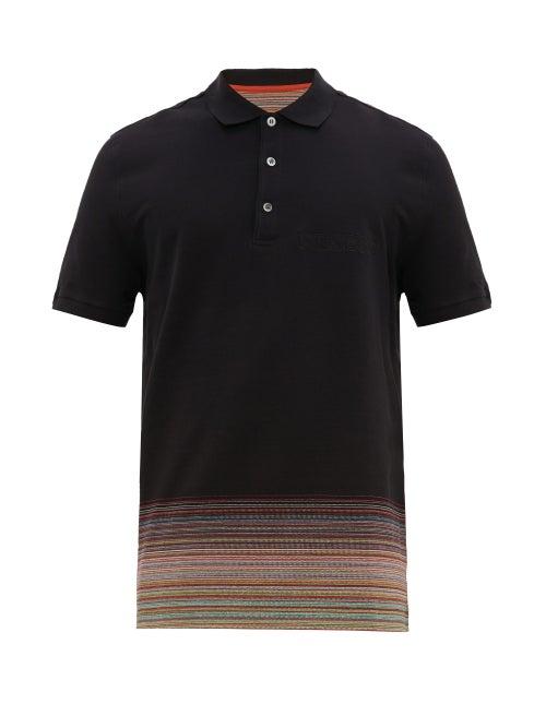 Matchesfashion.com Missoni - Space Dyed Hem Cotton Piqu Polo Shirt - Mens - Black