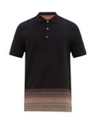 Matchesfashion.com Missoni - Space Dyed Hem Cotton Piqu Polo Shirt - Mens - Black
