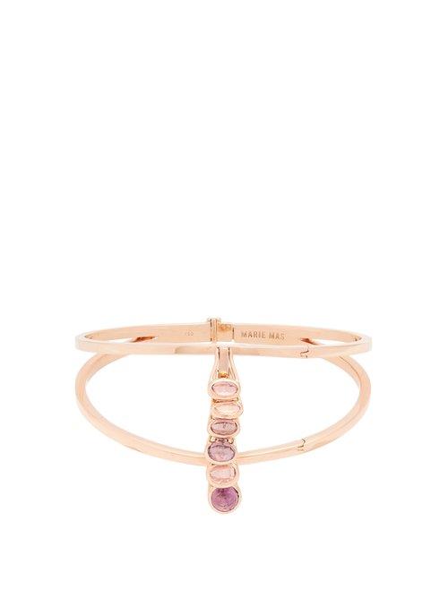 Matchesfashion.com Marie Mas - Amethyst, Topaz & Pink Gold Bangle - Womens - Pink