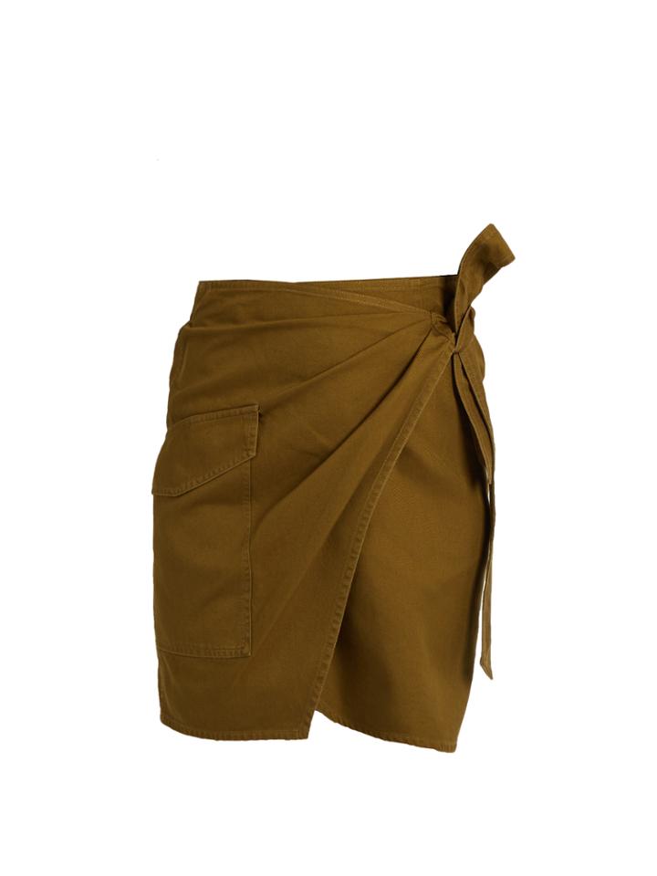 Isabel Marant Étoile Olga Cotton-gabardine Wrap Mini Skirt