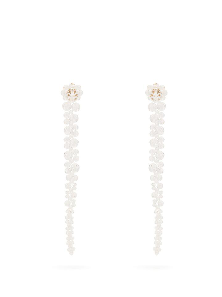 Simone Rocha Long Crystal Drop Earrings