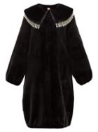 Matchesfashion.com Shrimps - Weston Crystal-embellished Faux-fur Coat - Womens - Black