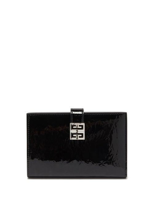 Givenchy - 4g-engraved Patent-leather Bifold Wallet - Womens - Black