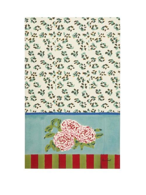 Lisa Corti - 150cm X 50cm Leopard Stripes Cotton Table Runner - Womens - Cream Multi