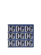 Matchesfashion.com Dolce & Gabbana - Logo Print Leather Bi Fold Wallet - Mens - Navy