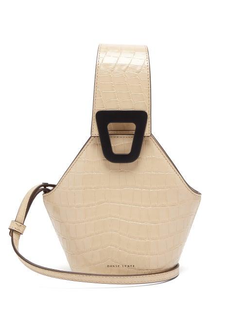 Matchesfashion.com Danse Lente - Johnny Xs Crocodile-effect Leather Bucket Bag - Womens - Beige