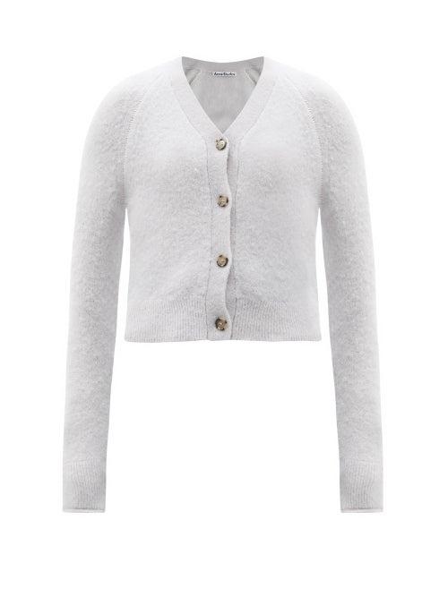 Matchesfashion.com Acne Studios - Boxy V-neck Cardigan - Womens - Light Blue