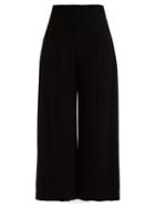 Matchesfashion.com Racil - Nacho High Rise Cropped Crepe Trousers - Womens - Black