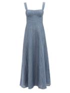 Emporio Sirenuse - Azzurra Seveny's Striped-linen Maxi Dress - Womens - Blue Multi