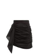 Matchesfashion.com Rhode - Hannah Ruched Cotton Mini Skirt - Womens - Black