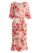 Matchesfashion.com Saloni - Olivia Tulip Print Devor Dress - Womens - Cream Multi