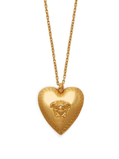Matchesfashion.com Versace - Medusa Heart Pendant Necklace - Womens - Gold