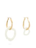 Matchesfashion.com Completedworks - Ceramic Gold Vermeil Silver Hoop Earrings - Womens - White