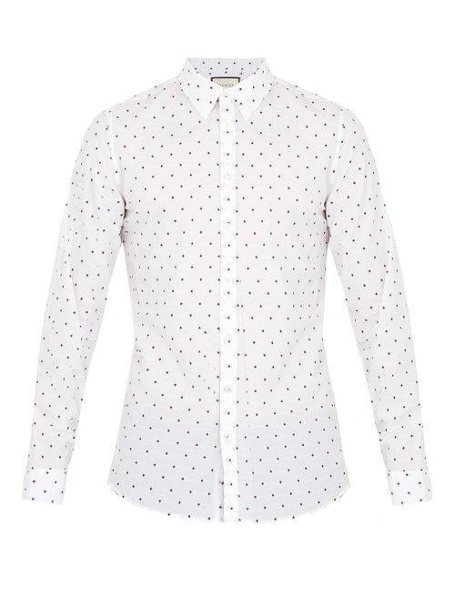 Matchesfashion.com Gucci - Geometric Fil Coup Cotton Shirt - Mens - White