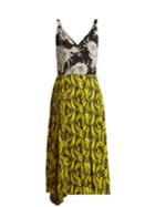 Prada Banana And Dahlia-print Sleeveless Dress