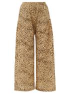 Matchesfashion.com Mes Demoiselles - Rosario Leopard-print Crepe Wide-leg Trousers - Womens - Beige Print