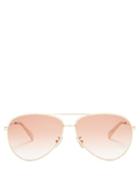 Matchesfashion.com Celine Eyewear - Aviator Metal Sunglasses - Mens - Gold
