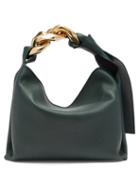 Jw Anderson - Chain-handle Leather Shoulder Bag - Womens - Dark Green