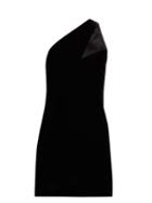 Matchesfashion.com Saint Laurent - Asymmetric Strap Velvet Dress - Womens - Black