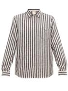 Matchesfashion.com Marrakshi Life - Striped Cotton Blend Shirt - Mens - Black White