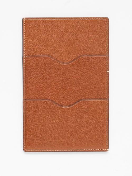 Mtier - Grained-leather Travel Wallet - Mens - Brown