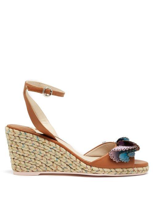 Matchesfashion.com Sophia Webster - Soleil Lucita Espadrille Wedge Sandals - Womens - Tan Multi