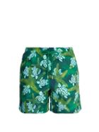 Matchesfashion.com Vilebrequin - Moorea Starlettes & Turtles Print Swim Shorts - Mens - Green Multi