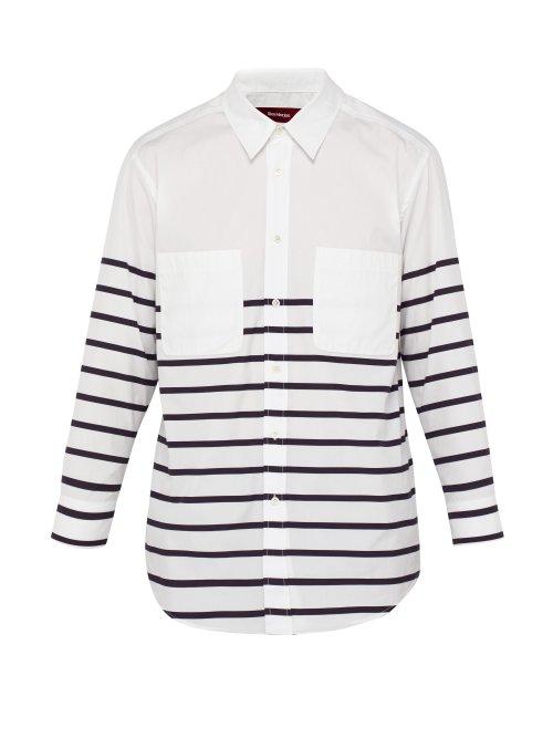 Matchesfashion.com Sies Marjan - Kyan Striped Cotton Poplin Shirt - Mens - White Navy