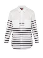Matchesfashion.com Sies Marjan - Kyan Striped Cotton Poplin Shirt - Mens - White Navy